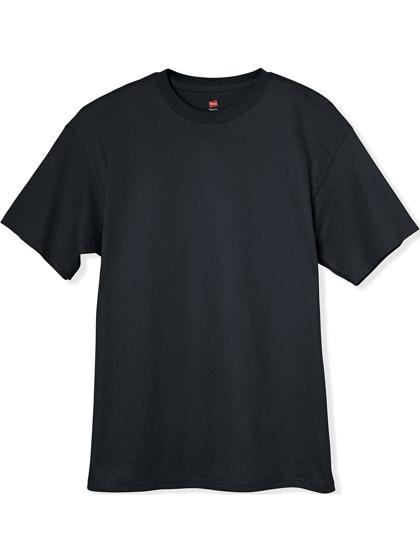 Hanes - TAGLESS 6.1 Short Sleeve Tee, Black, XXL - Walmart.com - Walmart.com