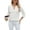 White, variant on Women's Tops Dressy Casual V Neck Rolled Up 3/4 Sleeve Hollow Out Lace Embroidered Blouses Shirts (S, Black)