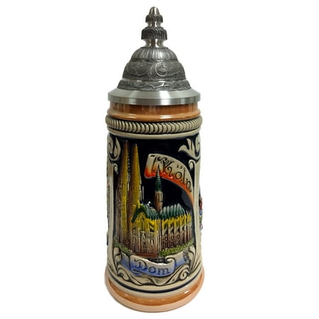 City of Koln Cologne Relief German Stoneware Beer Stein .5 L Made in