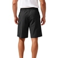 thumbnail image 4 of Men's Baggy Shorts Drawstring Elastic Waist Shorts with Pockets Casual Classic Fit Summer Beach Vacation Shorts Moisture Wicking Mid-Length Chino Golf Shorts,Black M, 4 of 5