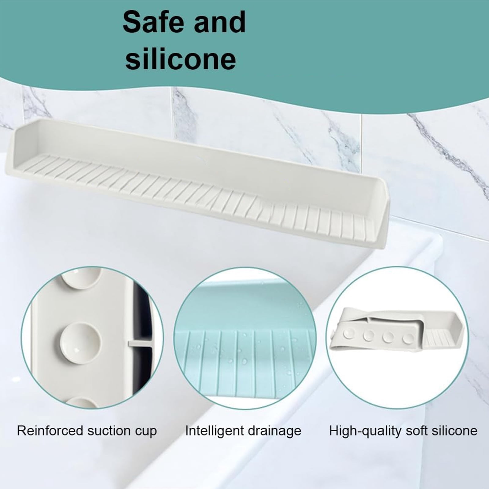 Bathtubs Splash Guards For Kids 3 Feet Extended Design With Suction Cups Toy Storage Area Nonslip Waterproof Bath Accessory