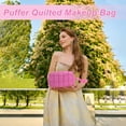 thumbnail image 6 of Unique Bargains Quilted Cosmetic Organizer for Women Rose Red, 6 of 7