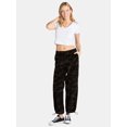 thumbnail image 3 of No Boundaries Mid Rise Parachute Cargo Pants, 28" Inseam, Women's and Women's Plus, 3 of 6