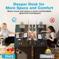 thumbnail image 3 of Black Computer Desk with Drawers for Storage - 55 inch Home Office Desk with 8 Fabric Drawers, Writing Study Desk with Drawers on Both Sides for Bedroom, 3 of 7