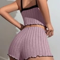 thumbnail image 4 of Diufon Womens Pajama Set Summer Casual Lace V Neck Cute Bow Camisole with Shorts Ribbed Knitted Slim Sleepwear, 4 of 9