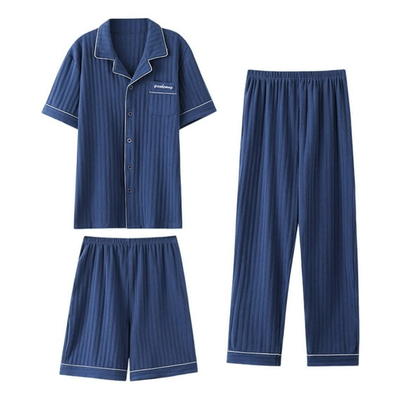 Men Pajama Set Women's Sleepwear Long Pants  Pajamas Five Piece Set Home Pjs for Men Set Men Pjs Sets on Sale Sleepwear for Men Lightweight Summer Pajamas