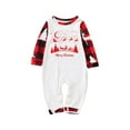 thumbnail image 3 of REORIAFEE Family Christmas Pajamas Matching Sets 1 Piece Baby Loungewear Long Sleeve Jumpsuit Plaid Soft Lightweight Sleepwear Red 3-18 Months, 3 of 6