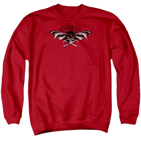 Batman Wings Of Wrath Adult Crewneck Sweatshirt Red
