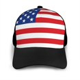 thumbnail image 3 of Yiaed America Flags3 Print Baseball Cap Dad Hat Polo Style Plain Blank Adjustable Size, 3 of 5