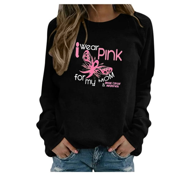Fesfesfes Love Breasts Tops for Women's Casual Long Sleeve Printed Tunic Tops Ladies Short Sweatshirts Tops Tops on