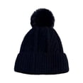 thumbnail image 2 of Hadanceo Women Fall Winter Hat Thickened Knitted Soft Elastic Warm Anti slip Ear Plush Ball Decor Twisted Pattern Outdoor Cap, 2 of 9