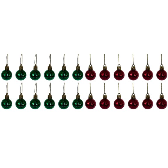 24PCS Small Christmas Ornaments Shatterproof Christmas Tree Decorations for Holiday Wedding Party Decoration, Miniature Xmas Tree Hanging DIY Craft Decor Supplies