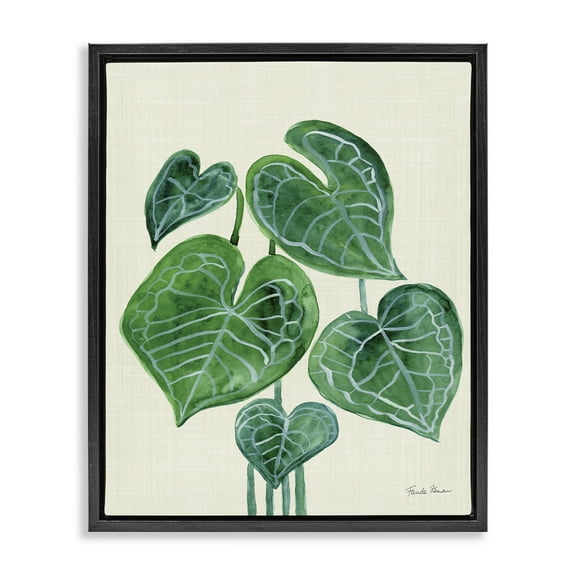 Stupell Industries Tropical Leaf Bundle Botanical & Floral Painting Black Floater Framed Art Print Wall Art, 17 x 21