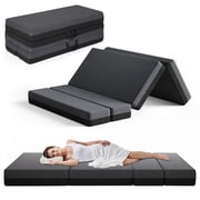 BEHOST 5-in-1 Quad-fold Convertible Sleeper Sofa Bed, 6 Full Size Foldable Floor Mattress for Apartment Dorm Guest Room Camping RV