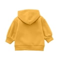 thumbnail image 4 of Girls Button Down Hooded Jacket, Long Sleeve Oversized Hoodie Coat with Pocket, Solid Color Soft Warm Outerwear Yellow 2-3 Years, 4 of 9