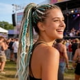 thumbnail image 6 of Dreadlock Extensions Gradient Color - Synthetic Braiding Hair Pieces, Ombre Dreads, Removable Hair Extensions, Boho Festival Style, Lightweight Hairpiece, Summer Beach Look, 6 of 8