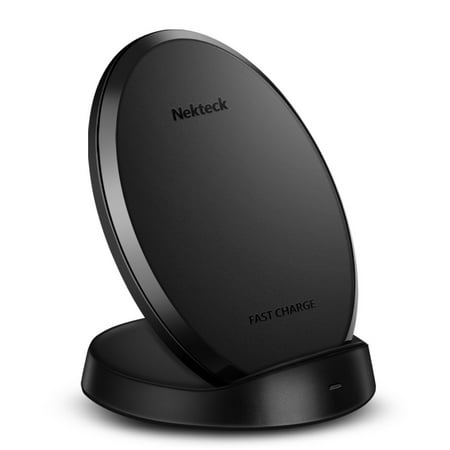 Nekteck Fast Charge Wireless Charging Stand Pad for Samsung Galaxy S8/S8 Plus/S7/S7 Edge/S6 Edge Plus/Note 5/ iPhone 8/ 8 Plus/ iPhone X and All Qi-Enabled Devices (Adaptive Fast Charger NOT Included)