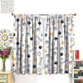 thumbnail image 3 of Dog Paw Print Curtain Bohemia Cartoon Baseball Dog Paw Print and Bones Rod Pocket Blackout Window Treatment for Kids Bedroom Children''s Room Kitchen Home Decor Art Printed Window Drapes 42x63in, 3 of 6