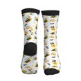 thumbnail image 3 of Crew Socks for Women Men, Bees And Rainbows  Moisture Running Athletic Football Striped Socks Cushion Tube Socks, 3 of 7