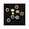 thumbnail image 2 of 1pc Simple & Fashionable Round Shaped Rhinestone Inlaid Capital 26 Letters Brooch For Men's Business Suit Accessory, 2 of 5