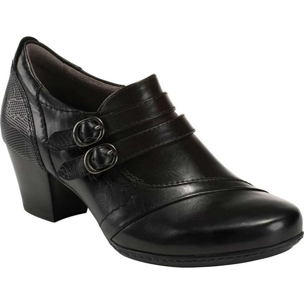 Women S Earth Calgary Toronto Double Strap Shootie Black Leather 7 W Walmart Com