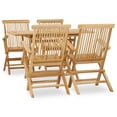 thumbnail image 1 of vidaXL 5 Piece Garden Dining Set Solid Wood Teak, 1 of 5