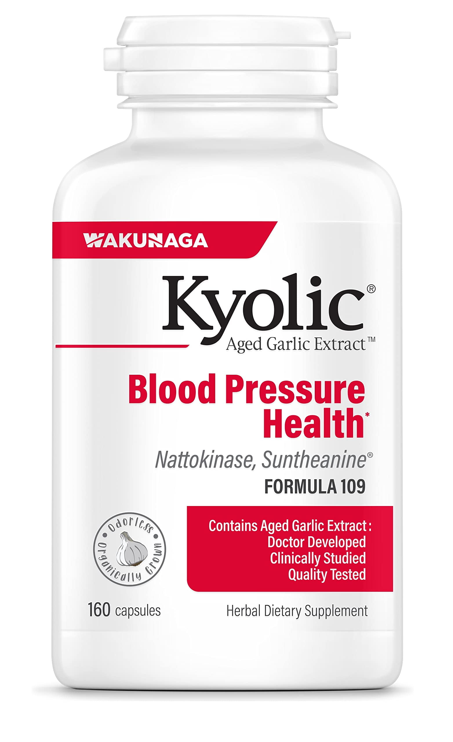 Kyolic Aged Garlic Extract Formula 109, Blood Pressure Health, 160