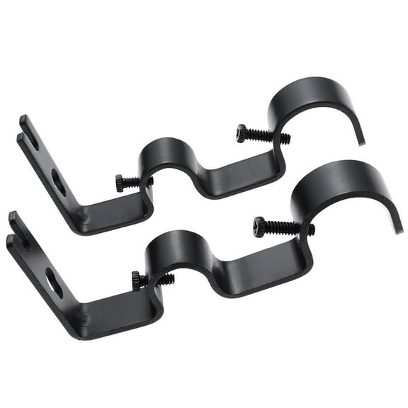 2 Pcs White Curtains Curtain Rod Bracket Double Rod Holder Tension Curtain Rod Curtain Mounting Holder Curtain Holder