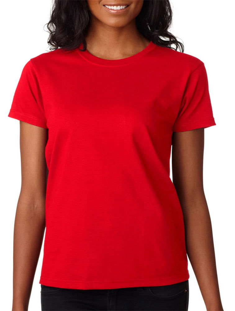 Gildan - Gildan 2000L Ultra Cotton Ladies T-Shirt -Red-Medium - Walmart ...