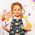 thumbnail image 2 of Yellow Lemon Fruit Leaves Black Pattern Kids Aprons for Girls and Boys,Adjustable Neck Strap Toddler Aprons for Kids Cooking Baking, 2 of 6