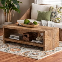 bali & pari Liza Boho Coffee Table, Natural Brown
