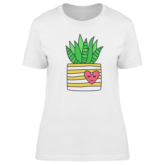 Aloe Succulent In A Happy Pot T-Shirt Women -Image by Shutterstock, Female Small