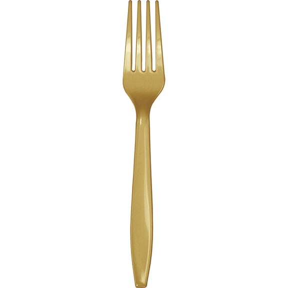 288/Case Bulk Glittering Gold Plastic Forks