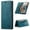 Blue, variant on for Samsung Galaxy S25 Ultra Wallet Case PU Leather Flip Book Style Folio Strong Magnetic Closure RFID Blocking Protective Cover Credit Card Holder Kickstand Function Men Phone Case, Blue
