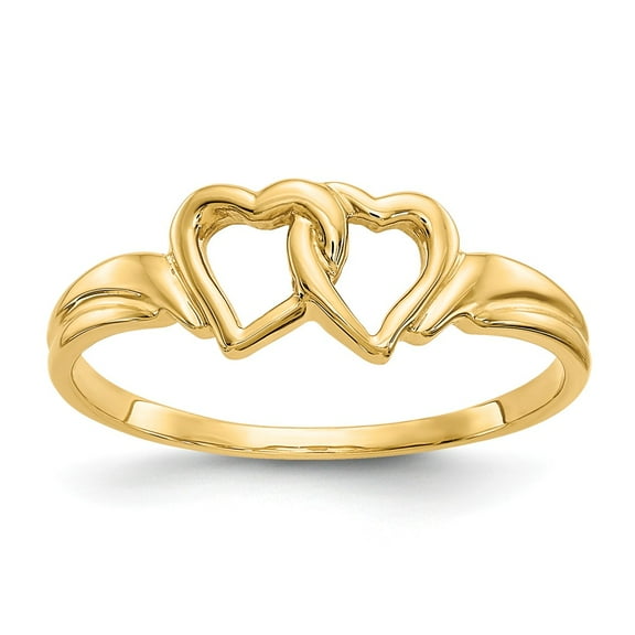 Real 14kt Yellow Gold Heart Ring Size: 6; for Adults and Teens; for Women and Men