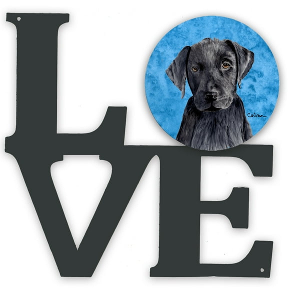 Blue Labrador Metal Wall Artwork LOVE