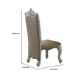 thumbnail image 4 of 27 Inch Wide Dining Side Chair Faux Leather Set of 2 White - Saltoro Sherpi, 4 of 4