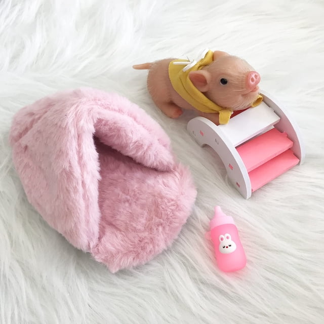 Lechón de silicona Reborn Doll VOLOBE Dora de 13 cm con accesorio