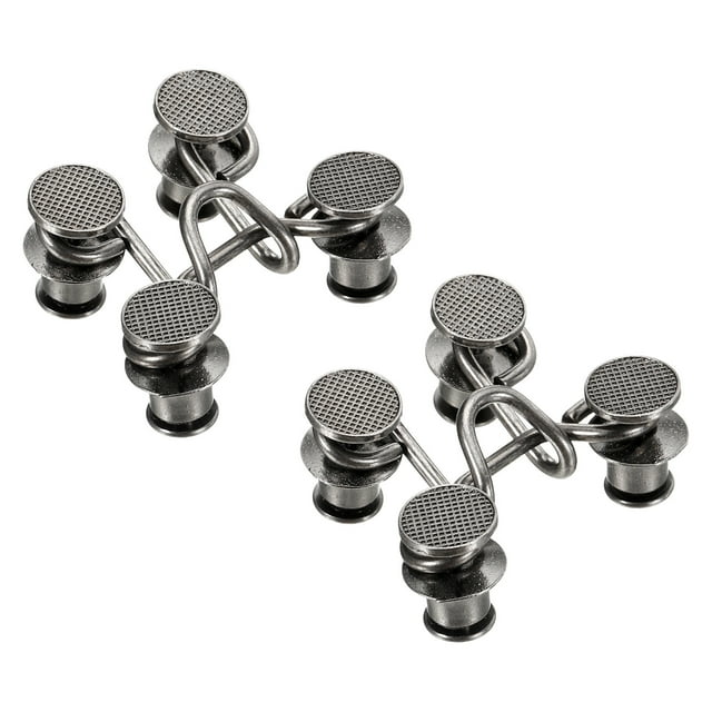 Unique Bargains 27mm Waist Extender Buckle Button Pins for Jeans Pants Waistband Button Tightener Black 2 Pack