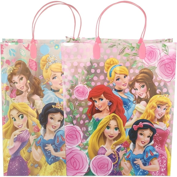 2 Disney Princess Large Reusable Party Favors Goodie Bags 12"