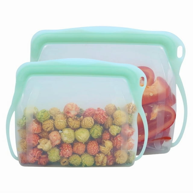 Nouveaux Accessoires de Cuisine Imprimés Personnalisés en Silicone, Sac de Rangement Alimentaire, Sac de Congélation Réutilisable avec Fermeture Éclair