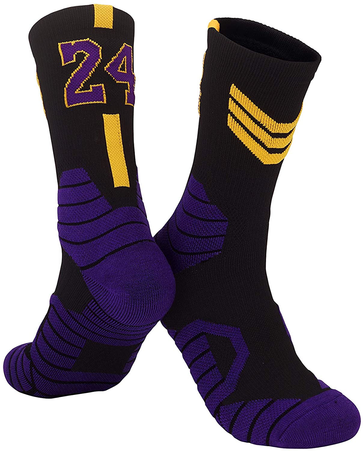 Mens Basketball Socks for Basketball Fans Athletic Socks 4 Pairs Player Jersey Number Crew Socks