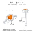 thumbnail image 5 of Rosec Jewels Natural Fire Opal Heart Shaped Engagement Ring with Halo - Certified Opal Diamond Ring - with Jewelry Box, 925 Sterling Silver, US 6.00, 5 of 9