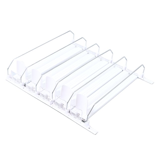 Automatic Plastic Pusher Tray Rack, Adjustable Beer Pop Can Water Bottle Storage For Pantry Kitchen Fridge Cabinets