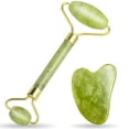 thumbnail image 1 of Set de herramientas faciales y rodillo de jade Dsenfurn Gua Sha 100% natural, 1 of 7