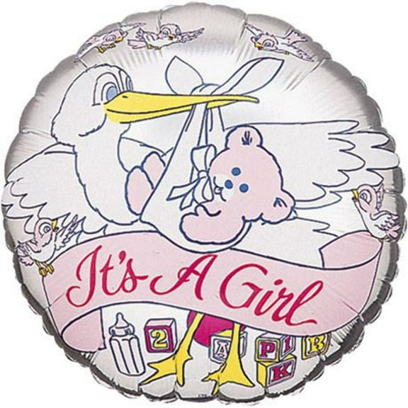 It's a Girl Stork 18 Inch Foil Mylar Balloon [10302]