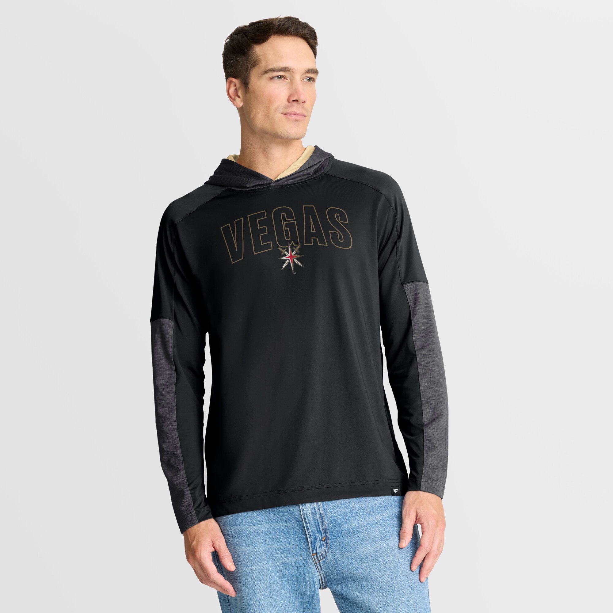 Men's Fanatics Black Vegas Golden Knights Penalty Shot Long Sleeve Hooded T-Shirt