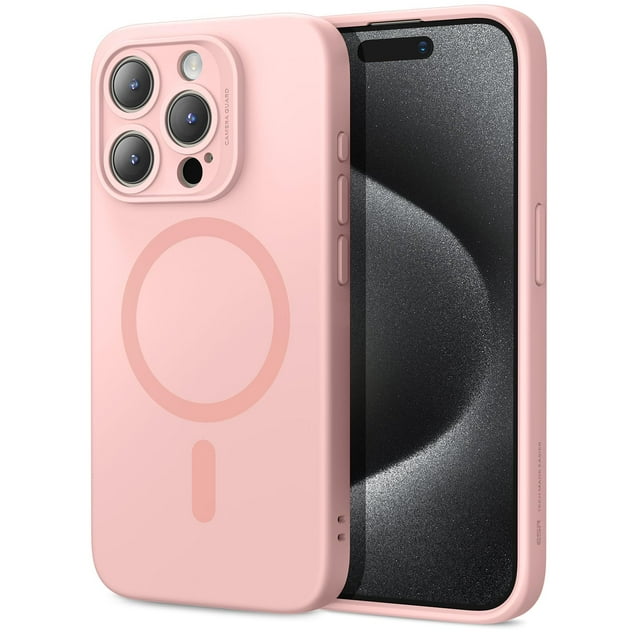 Funda ESR para iPhone 15 Pro Max con MagSafe, silicona rosa