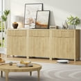 thumbnail image 4 of Aufeile Sideboard Buffet Cabinet with Drawer, Small Buffet Table with Adjustable Shelf, Modern Home Accent Furniture for Dining Living Room, Kitchen, Entryway, Natural Oak, 4 of 9