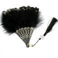 thumbnail image 6 of Foldable Feather Fan Handheld Chinese Vintage Style Hand Held Folding Fans for Party Wedding Dancing Decoration, 6 of 7